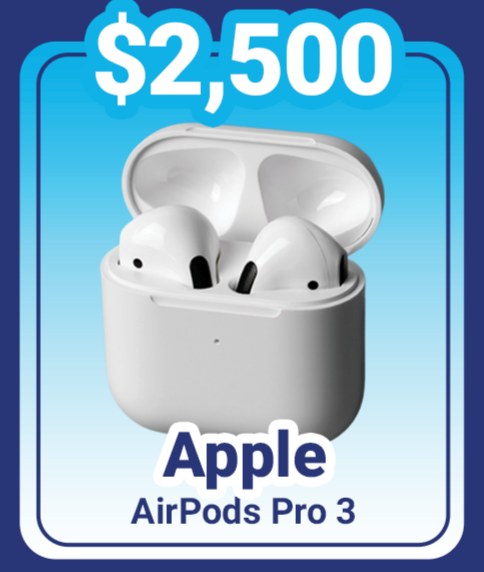 Apple AirPods Pro 3 — prize for raising $2,500