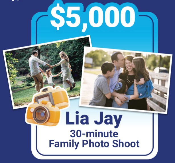Lia Jay family photo shoot — prize for raising $5,000