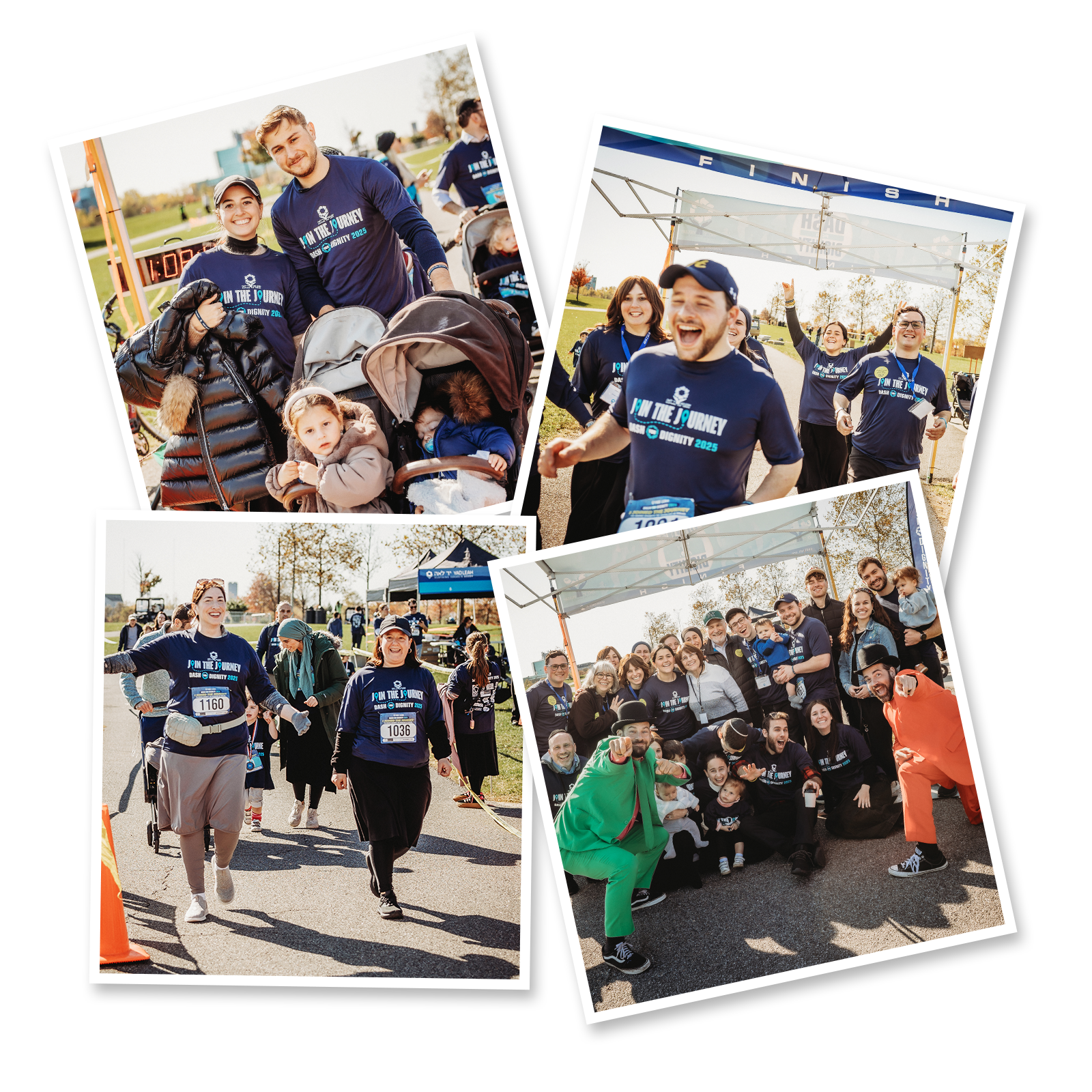 A family of all ages running the Yad Leah 5K together
